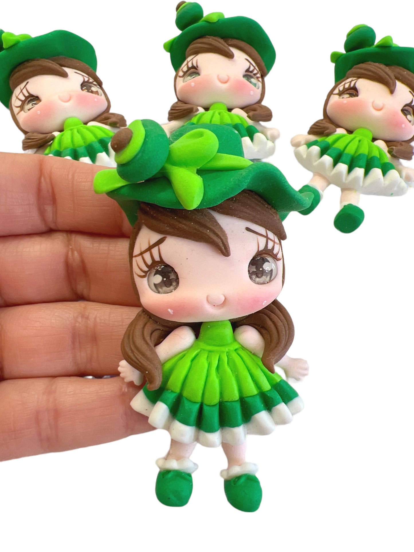 Avocado Dress Clay Doll