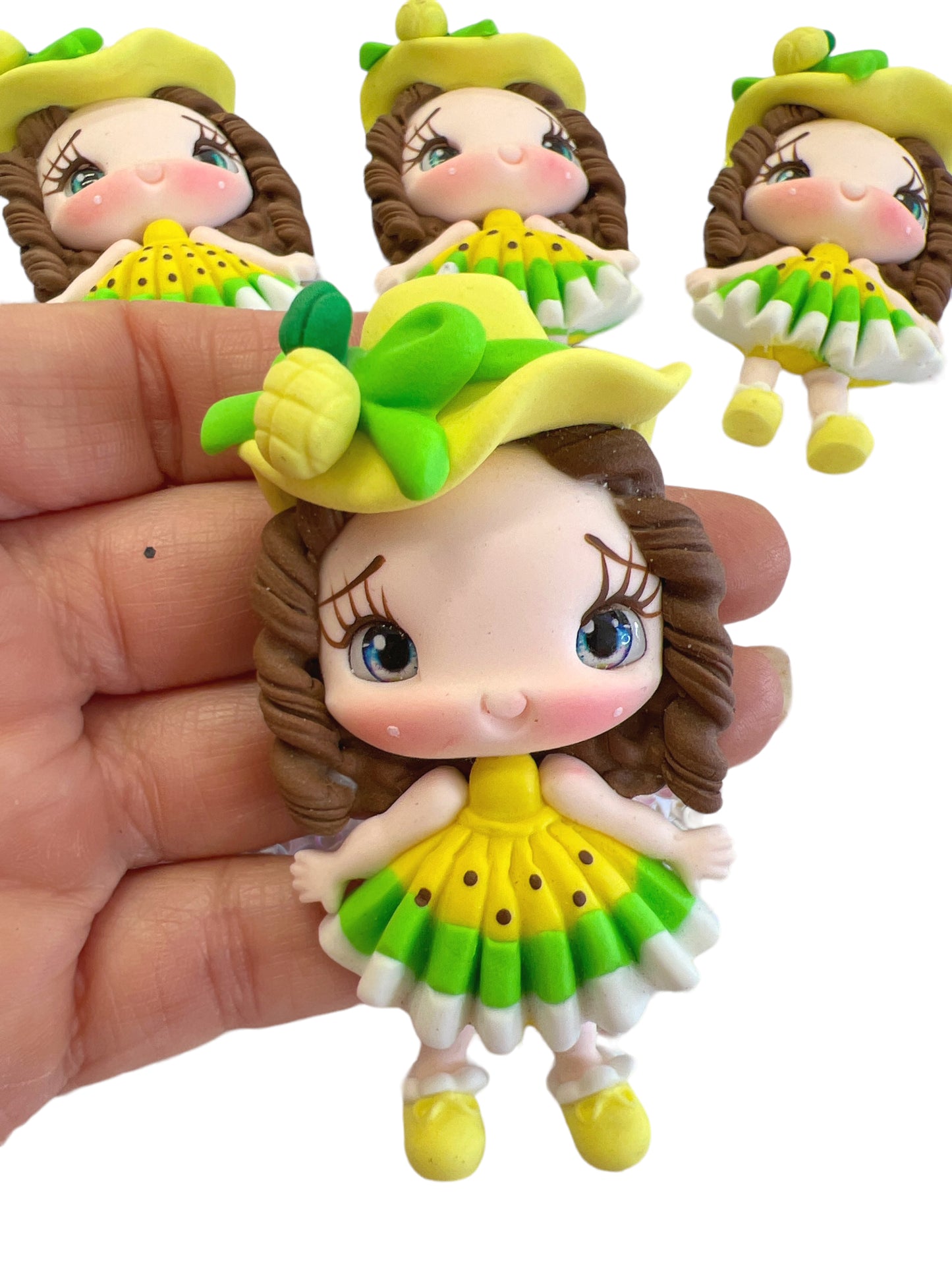 Pineapple Dress Clay Doll