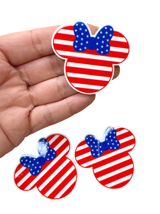 Minnie Flag Set of 3 Planar Resins