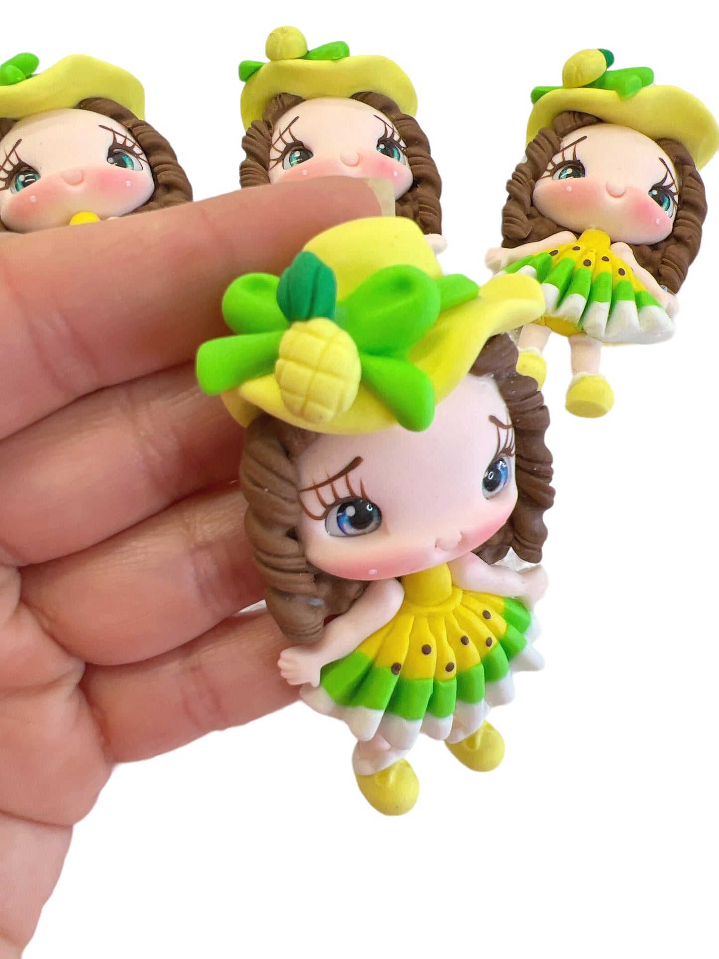 Pineapple Dress Clay Doll