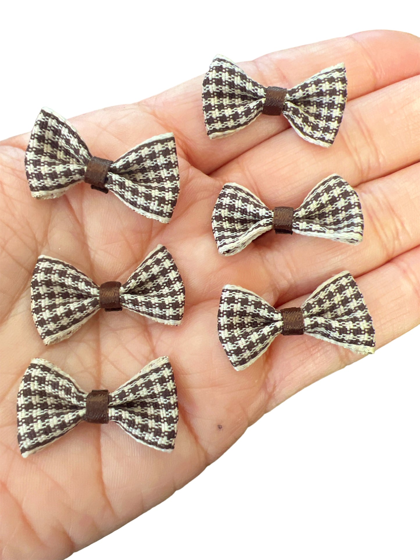 Mini Bow Plaid Pattern Set of 6