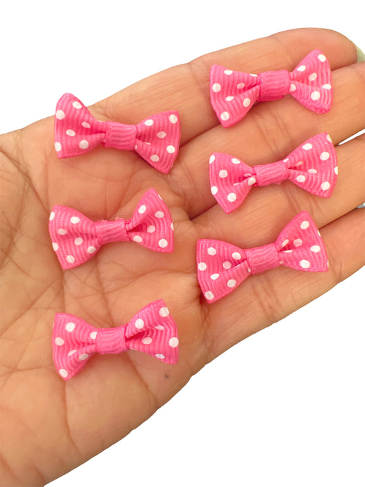 Polka Dot Mini Bow  Set of 6