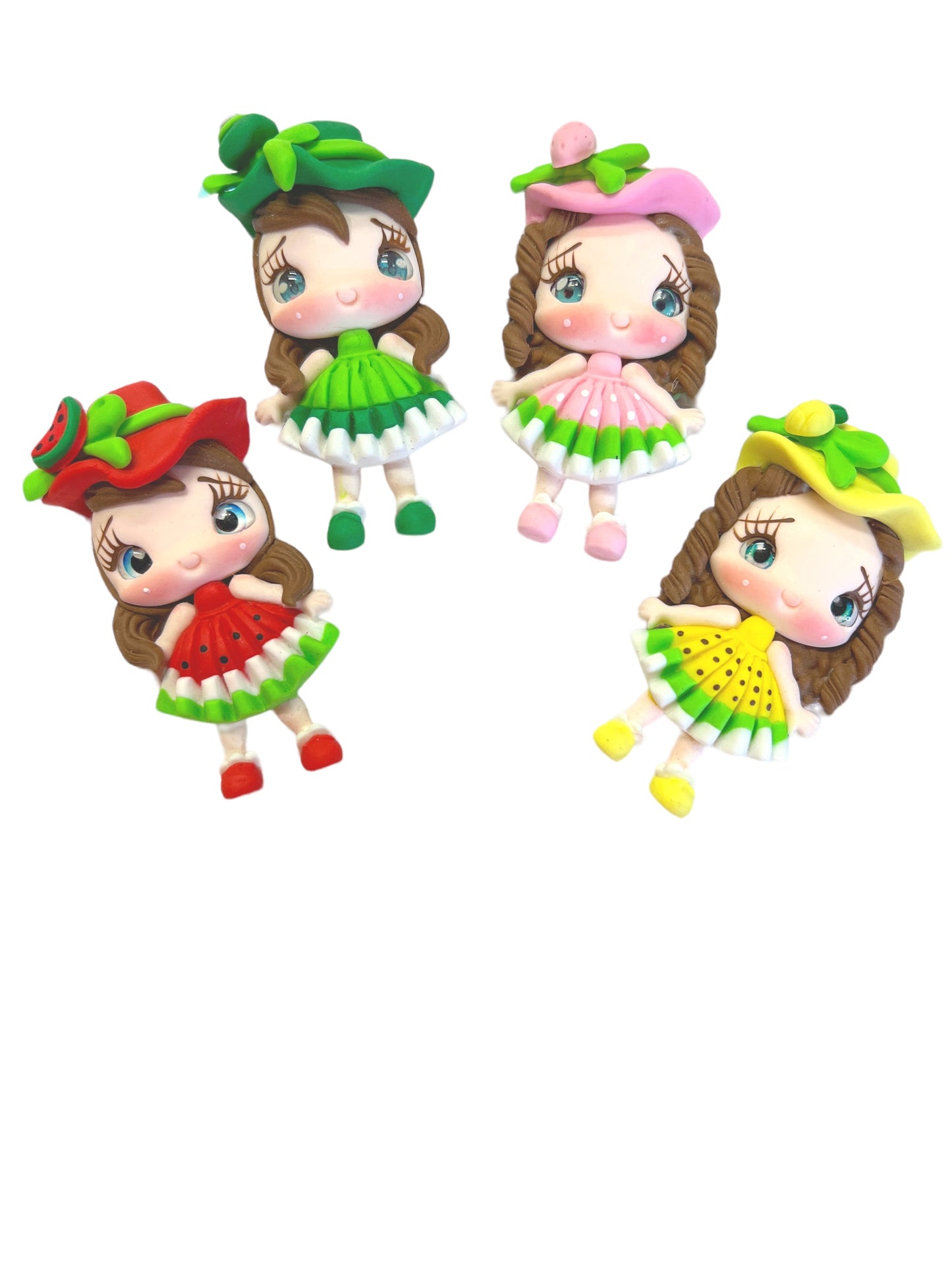 Watermelon Dress Clay Doll