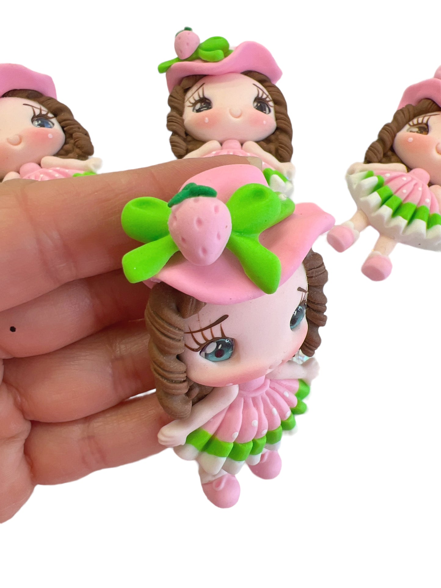 Strawberry Dress Clay Doll