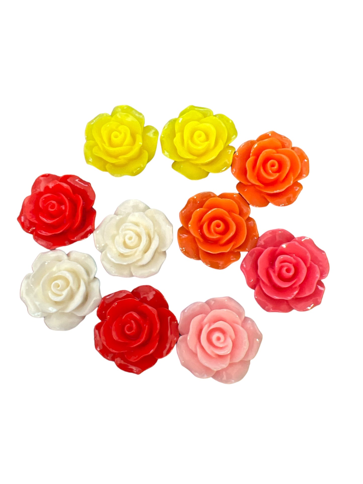 Hard Plastic Rose Set of 10