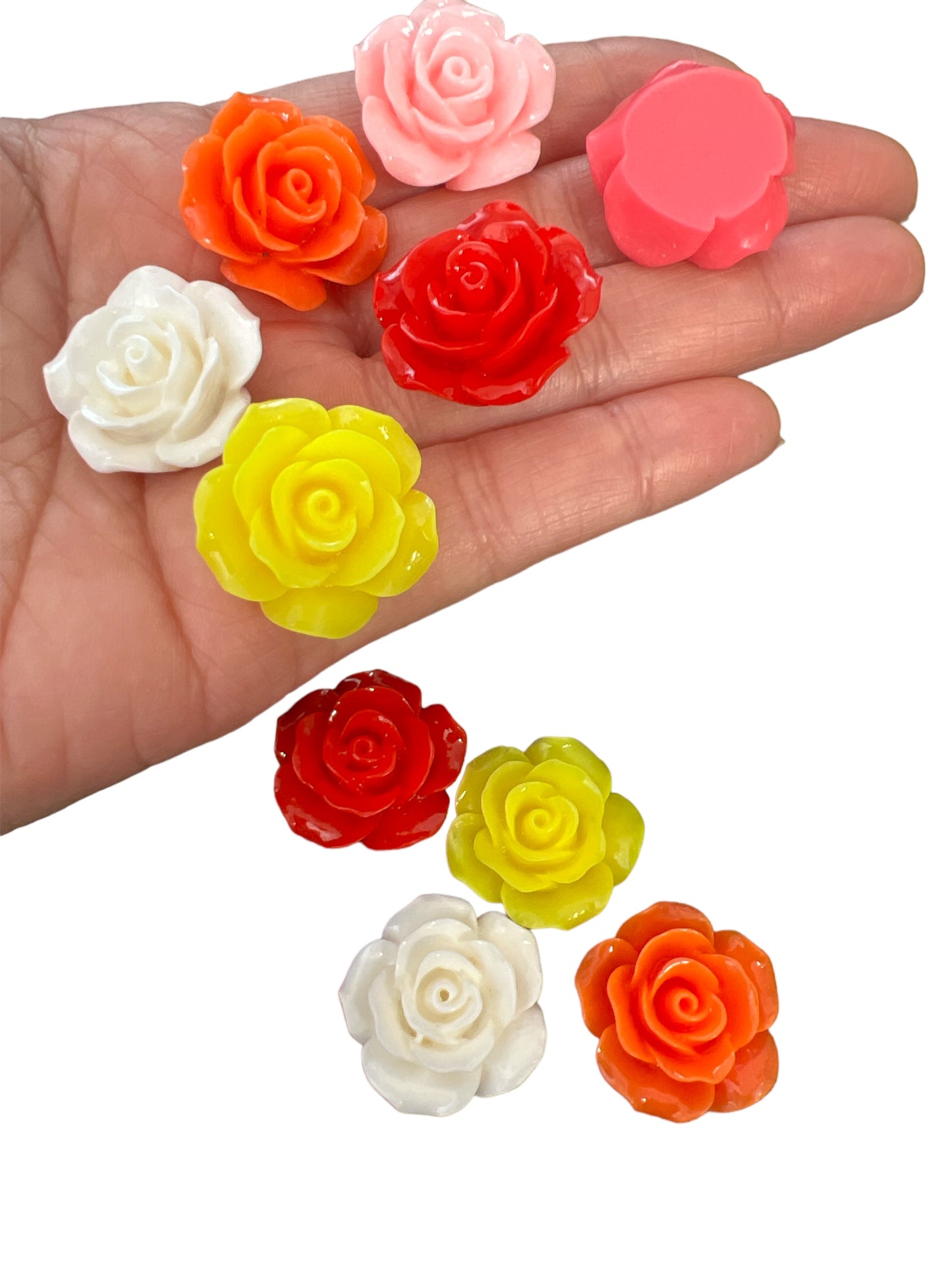 Hard Plastic Rose Set of 10